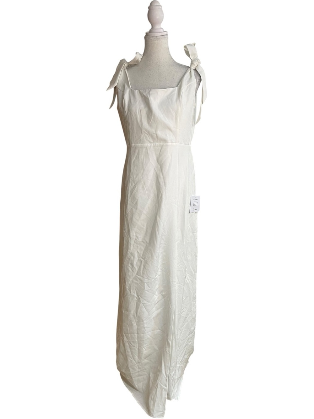 Lulus Your Sweetie Tie-Strap Column Maxi Dress White